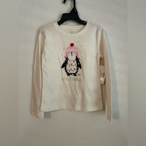 Children's Place White Penguin Long Sleeve Shirt
